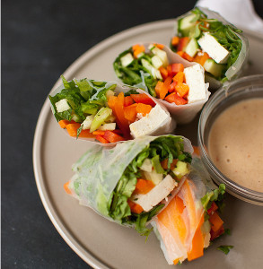 Fresh Summer Rolls with Spicy Peanut Sauce
