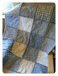 Baby Boy's Blue Rag Quilt Baby Boy's Blue Rag Quilt