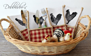 Burlap Utensil Holders