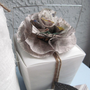 Newspaper Flower Gift Topper Newspaper Flower Gift Topper