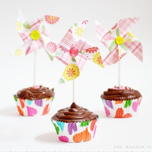 Pinwheel Cupcake Toppers Pinwheel Cupcake Toppers