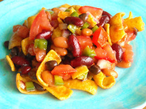 Fresh Three Bean Frito Chip Salad