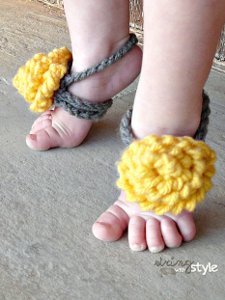 crochet baby barefoot sandals