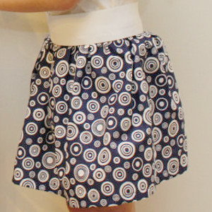 Nautical Elastic Waistband Skirt