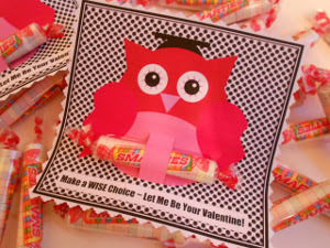 Owl and Smarties Valentines Owl and Smarties Valentines