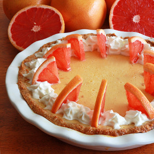 Heavenly Pink Grapefruit Cream Pie
