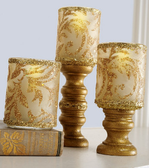 Glittering Gold Candles Glittering Gold Candles