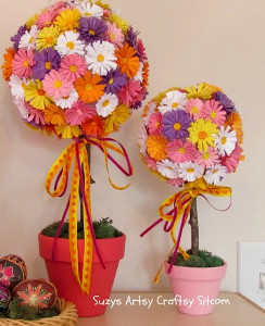Quilled Flower Topiaries