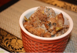 Pear, Toasted Walnut, and Blue Cheese Stuffing