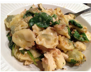 Creamy Chicken and Spinach Tortellini Casserole