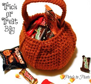 Crocheted Pumpkin Candy Bag