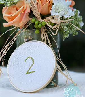 Cross-Stitched Table Numbers