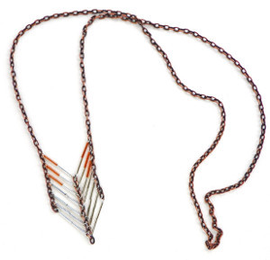 Mixed Metal Chevron Necklace