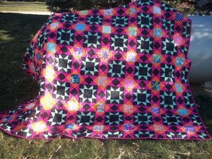 Neon Starry Terrain Quilt