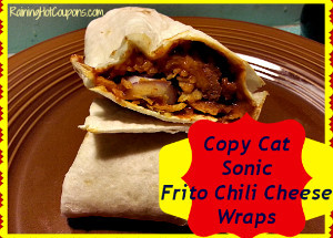 Copycat Sonic Chili Fritos Cheese Wraps