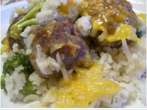 Creamy Rice and Sausage Meatball Casserole