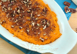 Skinny Maple-Pecan Sweet Potato Casserole