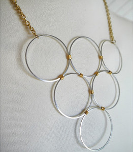Silver Circles Statement Necklace