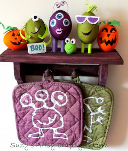 Silly Shelf Monsters and Potholders