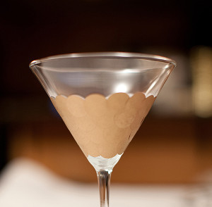 Gold Honeycomb Martini Glasses