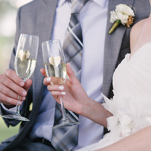 Gold Leaf Champagne Flutes