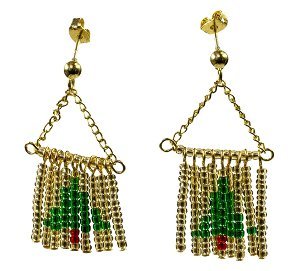 christmas earrings patterns jewelry fringe beaded tree bead fir holiday beading diy seed earring necklace projects pattern allfreejewelrymaking crafts beads