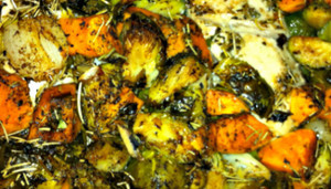 Speedy Chicken Sweet Potato Veggie Bake