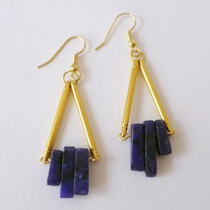 Trapeze Lapis Earrings