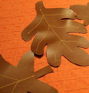 Faux Leather Leaves