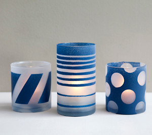 Painted and Frosted Glass Jars