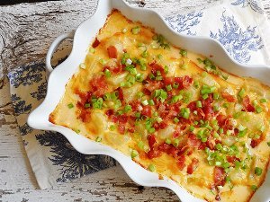 Bacon-Topped Three Cheese Potatoes