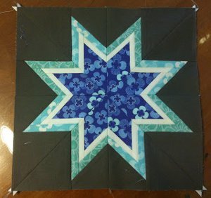 Lone Starburst Paper Piece Block