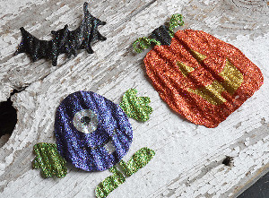 Halloween Crafts Glitter Paint Characters