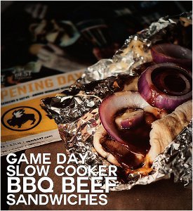 Game Day Slow Cooker BBQ Beef Sandwiches