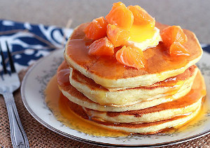 Buttermilk Pancakes with Orange Syrup