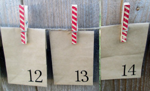 Candy Cane Clothespin Advent Calendar