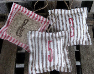Ticking Pillow Ornaments