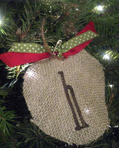Rustic Burlap Stamped Ornaments