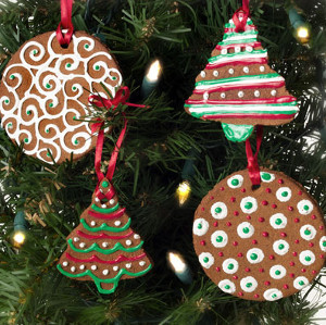 Painted Cinnamon Christmas Ornaments