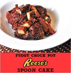 Fudgy Slow Cooker Reese's Spoon Cake