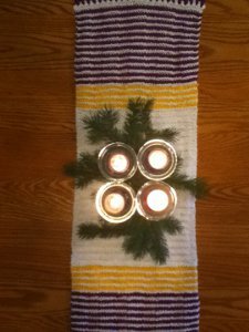 Christmas Candles Table Runner