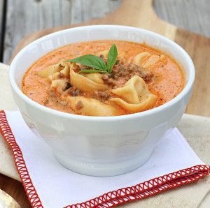 Creamy Tomato, Sausage and Tortellini Soup