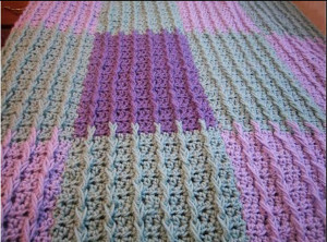 Lilac Sage Raised Rib Crochet Blanket Lilac Sage Raised Rib Crochet Blanket