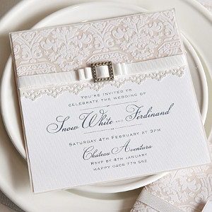 Elegant White Lace Invitations