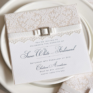 Elegant White Lace Invitation Elegant White Lace Invitation
