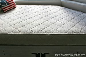 Quilted Drop Cloth Cushion Cover