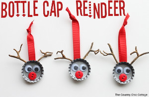 Bottle Cap Reindeer Ornament