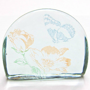 Painted Glass Paper Weight