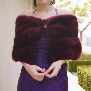 Burgundy Faux Fur Caplet Burgundy Faux Fur Caplet