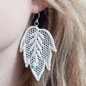 Delicate Lace Leaf Earrings